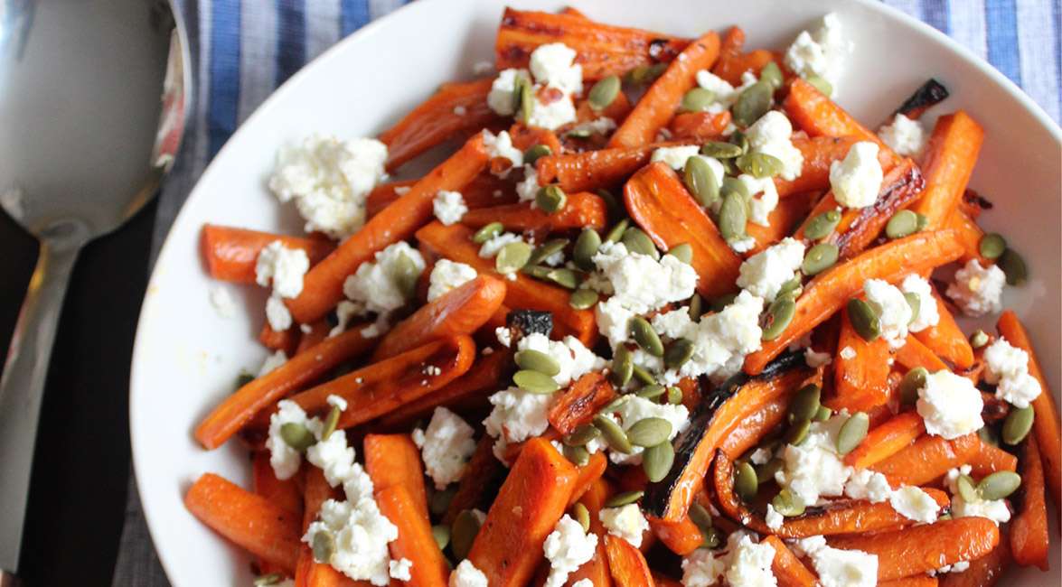 Hot Honey Roasted Carrots with Goat Cheese - LideyLikes