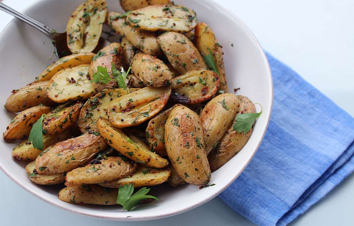 Mustard And Herb Roasted Fingerling Potatoes Lideylikes 6353