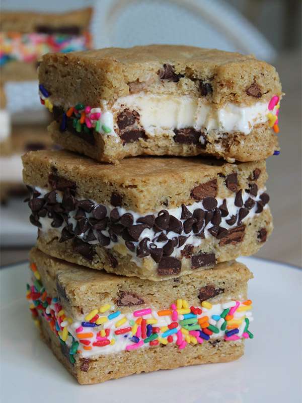 Sheet Pan Chocolate Chip Cookie Ice Cream Sandwiches Lideylikes